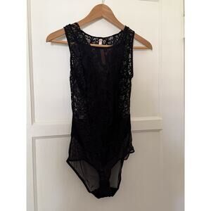 Third Love Womens Black Lace V Neck Unlined Body Suit XS NWT
